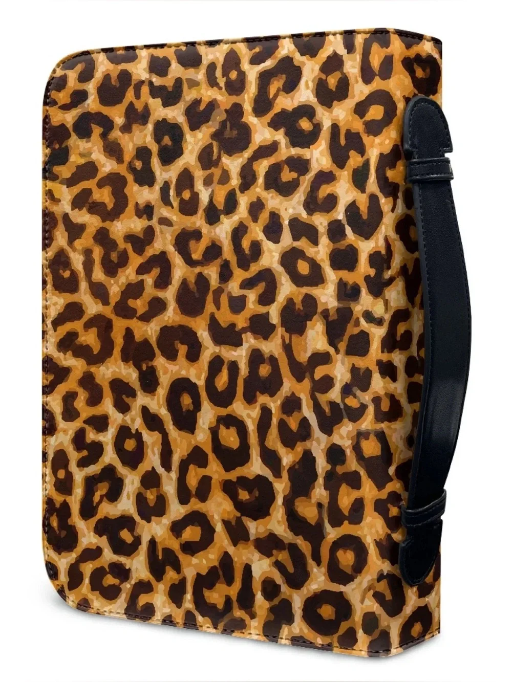 🆕 Leopard Print Faux Leather Bible Cover W/ Zipper XL